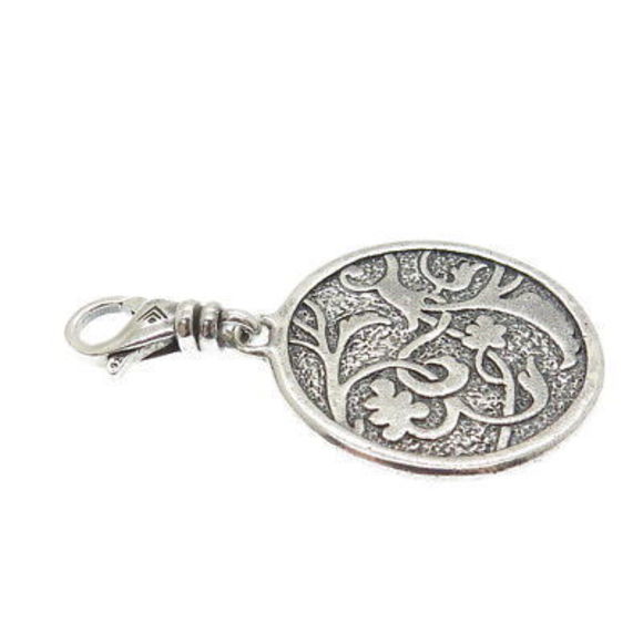 SILPADA Sterling Silver Vintage Dream It Reversible Disc Lobster Clasp Pendant - Picture 4 of 7